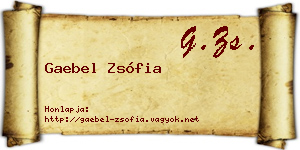 Gaebel Zsófia névjegykártya